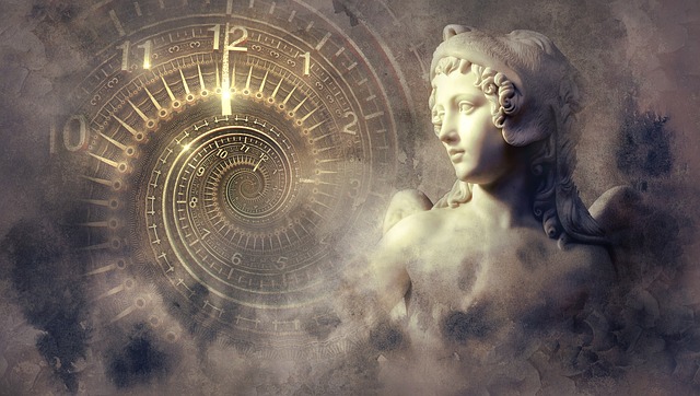 https://pixabay.com/photos/fantasy-clock-statue-light-spiral-2879946/