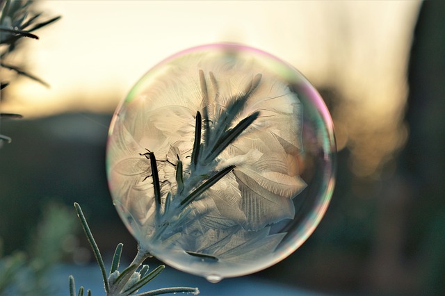 https://pixabay.com/photos/soap-bubble-frozen-eiskristalle-4669665/