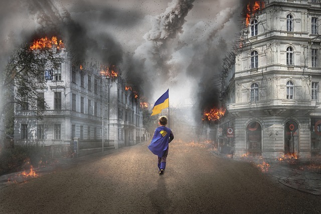 https://pixabay.com/photos/ukraine-flag-little-boy-destruction-7068221/